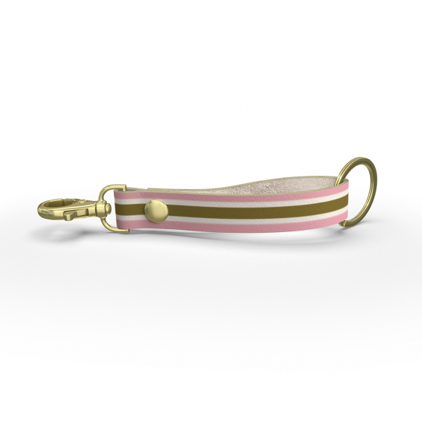 Personalised Key Strap- Olive and Pink