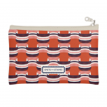 Zip Top Pouch- Red Scroll