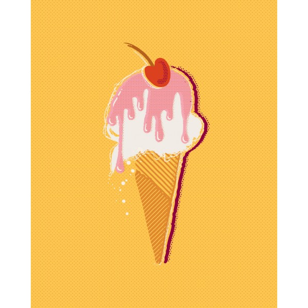Cherry Ice Cream Art Print